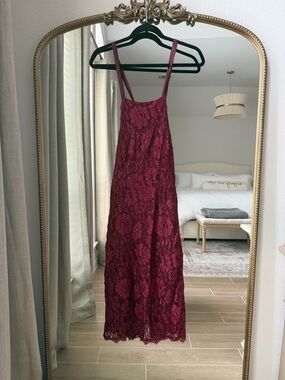 Burgundy Lace Dress